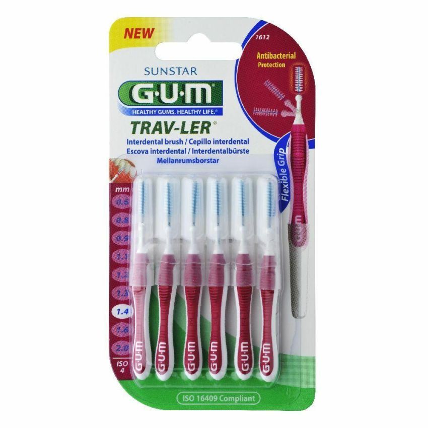 Gum Traveler 1612 Scovolini Interdentali 1,4mm - Confezione da 6 Pezzi