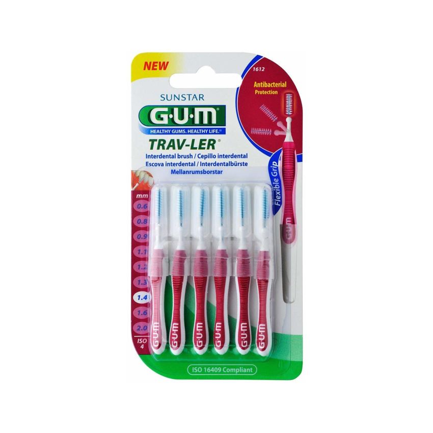 Gum Traveler 1612 Scovolini Interdentali 1,4mm - Confezione da 6 Pezzi