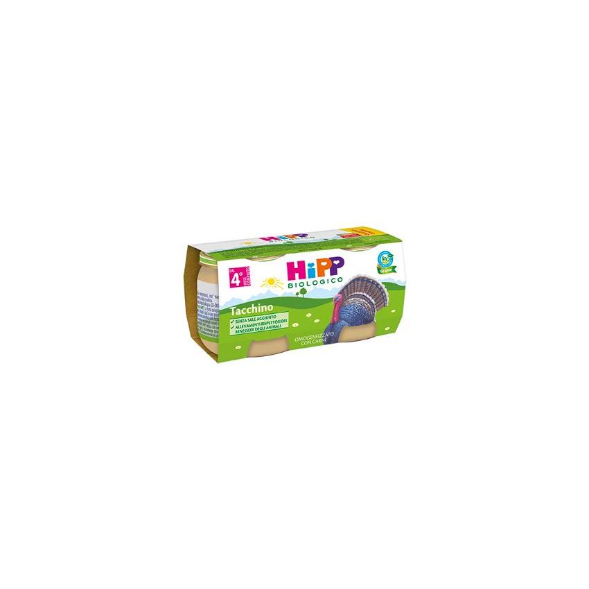 Hipp Bio Omogeneizzato di Tacchino Biologico per Bambini 4 Mesi+, 2x80g