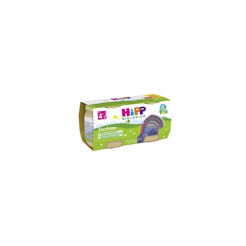Hipp Bio Omogeneizzato di Tacchino Biologico per Bambini 4 Mesi+, 2x80g