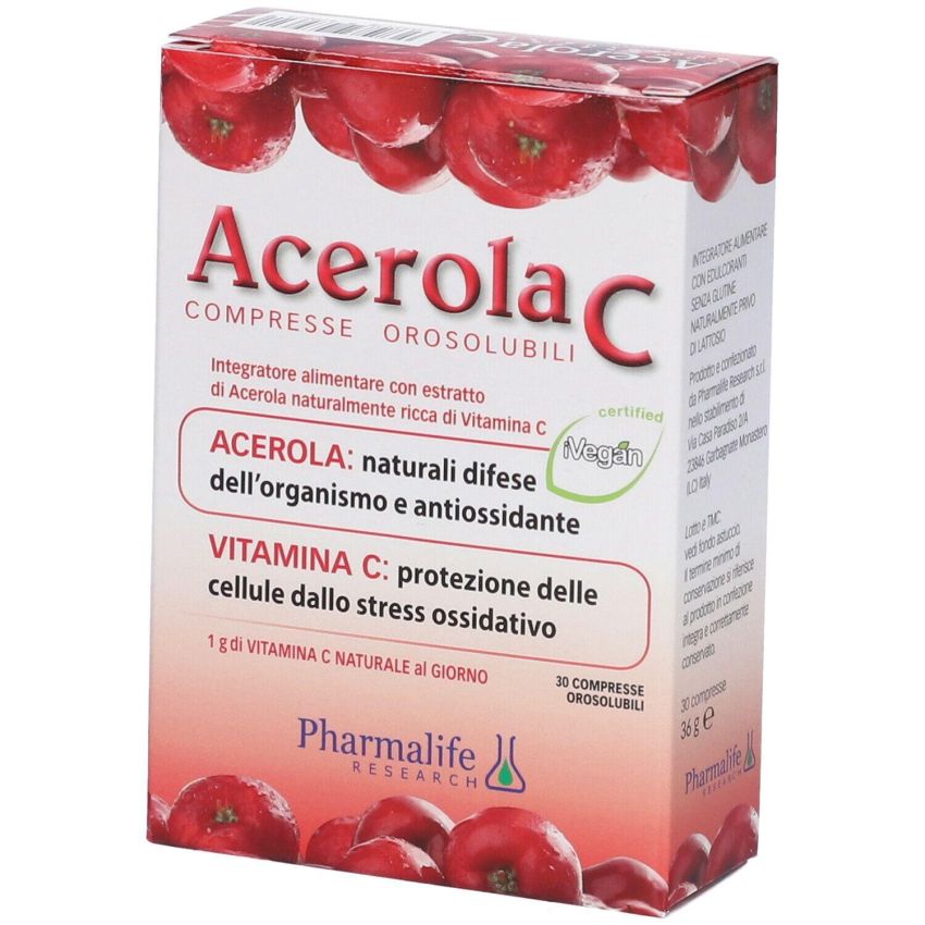 Compresse Orosolubili di Acerola con Vitamina C - Confezione da 30