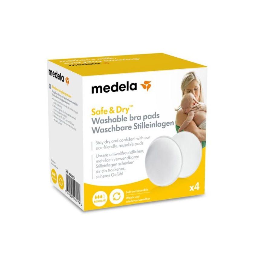 Medela - 4 Coppette Assorbilatte Riutilizzabili e Lavabili