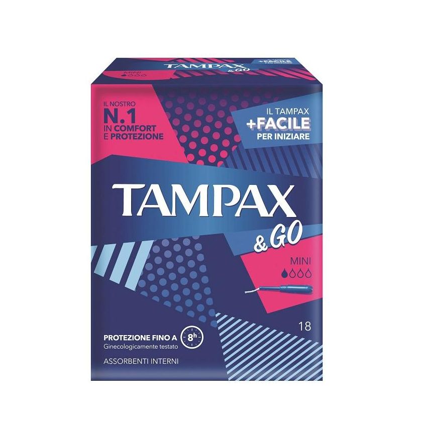 Tampax&Go Mini Tamponi Assorbenti - Pacco da 18