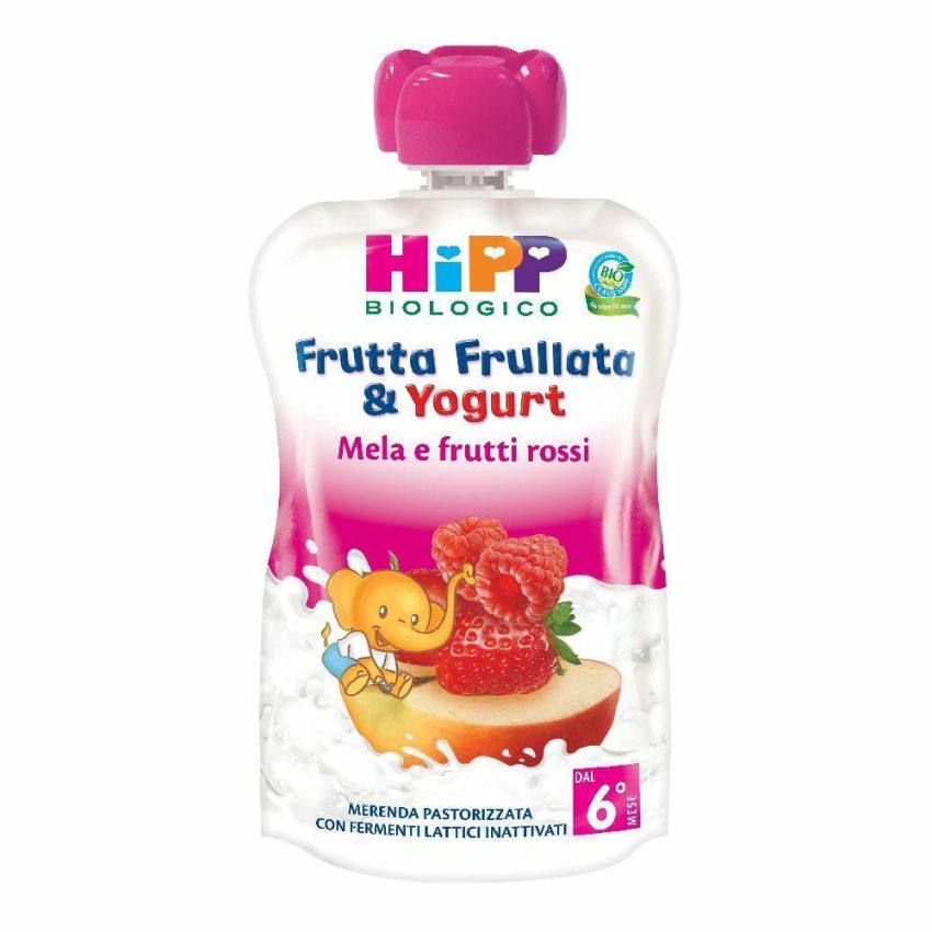 Hipp Bio Frullato di Frutta con Yogurt Mela e Frutti Rossi - 90g