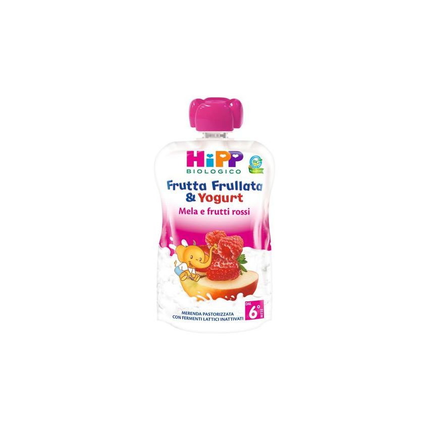 Hipp Bio Frullato di Frutta con Yogurt Mela e Frutti Rossi - 90g