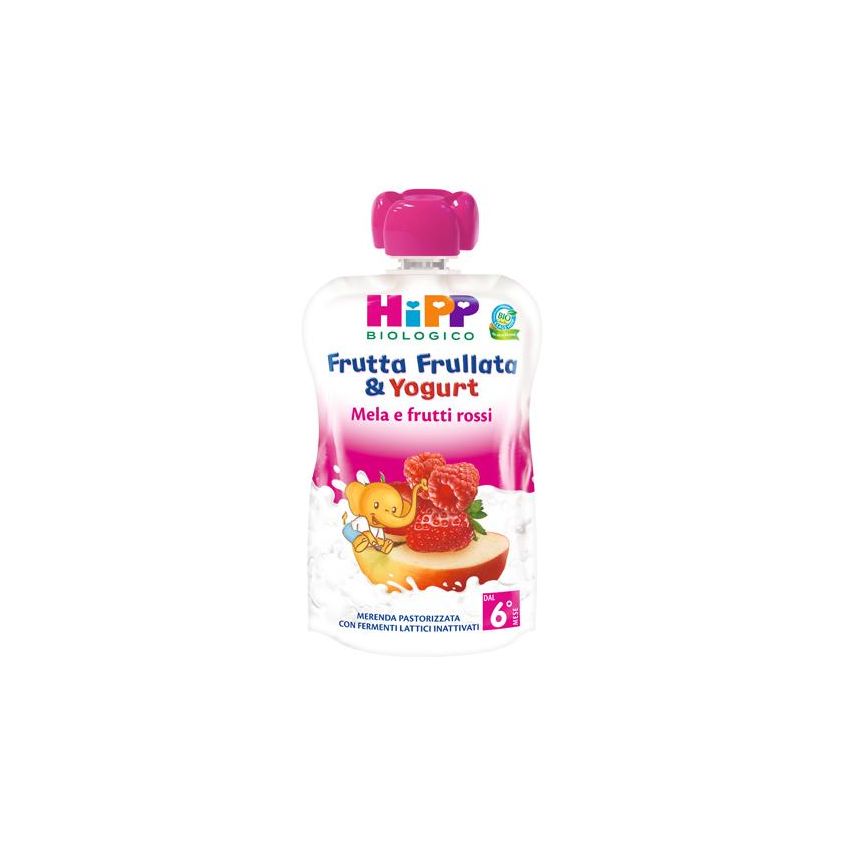Hipp Bio Frullato di Frutta con Yogurt Mela e Frutti Rossi - 90g