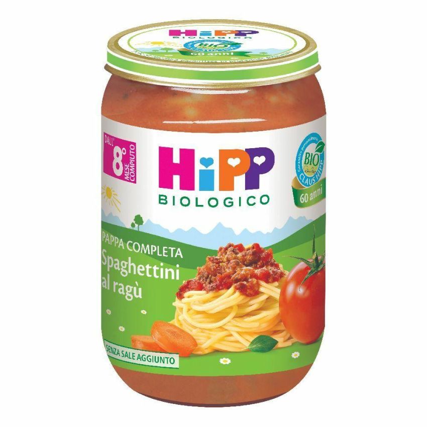 Hipp Bio Spaghetti al Ragu per Bambini, 220g - Adatto da 8 Mesi in Poi