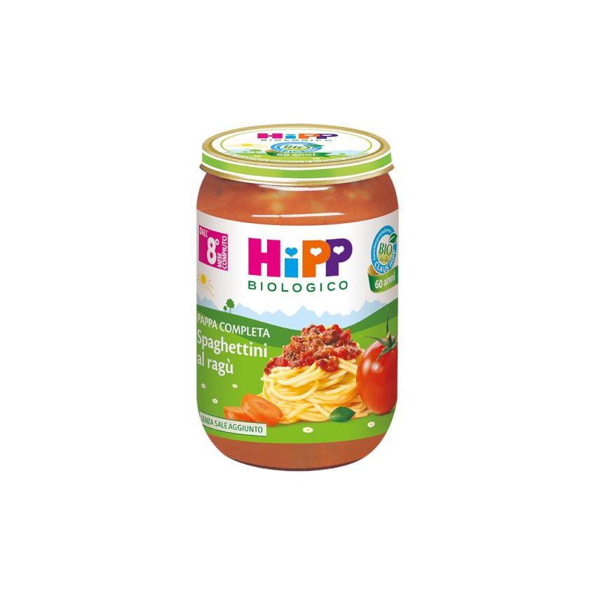Hipp Bio Spaghetti al Ragu per Bambini, 220g - Adatto da 8 Mesi in Poi