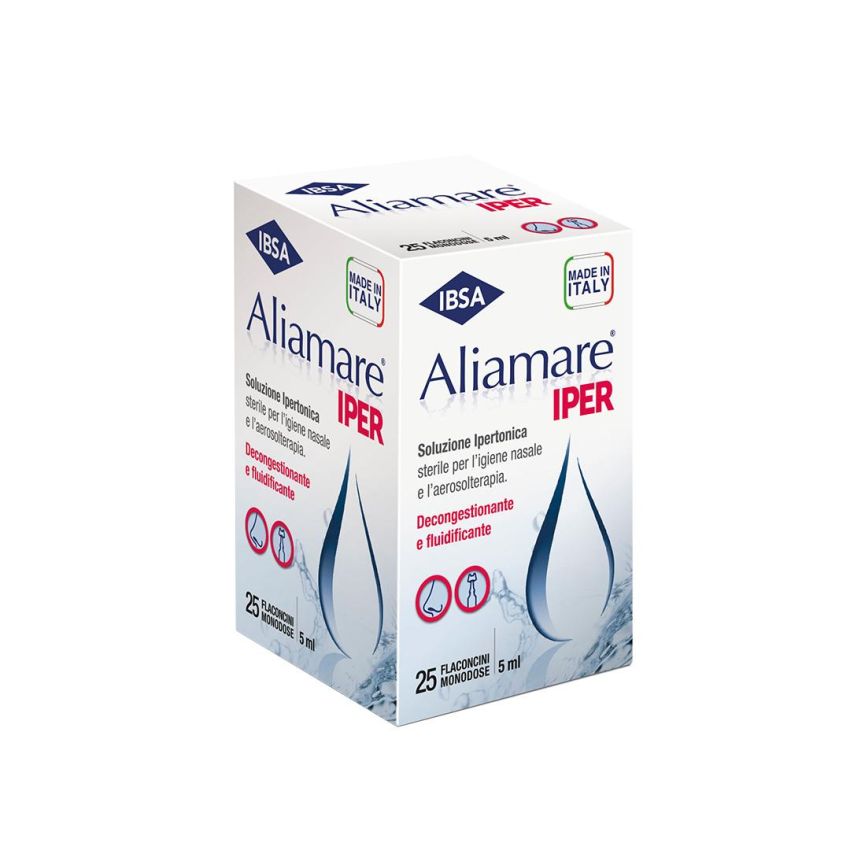 Aliamare Iper - Soluzione Ipertonica in Flaconcini da 5ml, 25 Pezzi