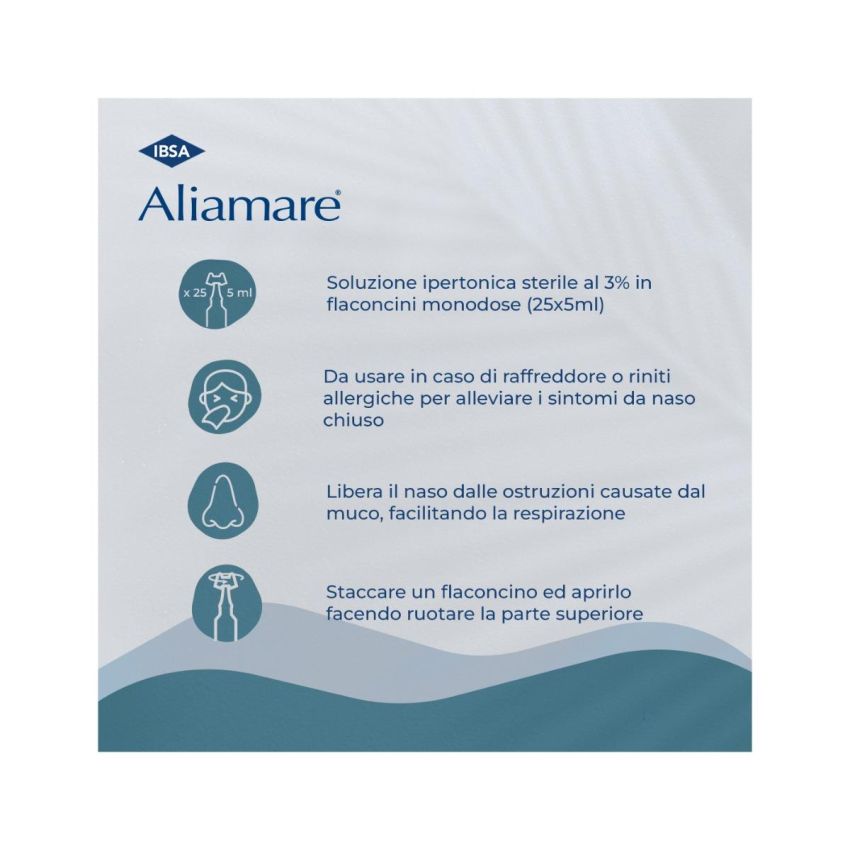 Aliamare Iper - Soluzione Ipertonica in Flaconcini da 5ml, 25 Pezzi