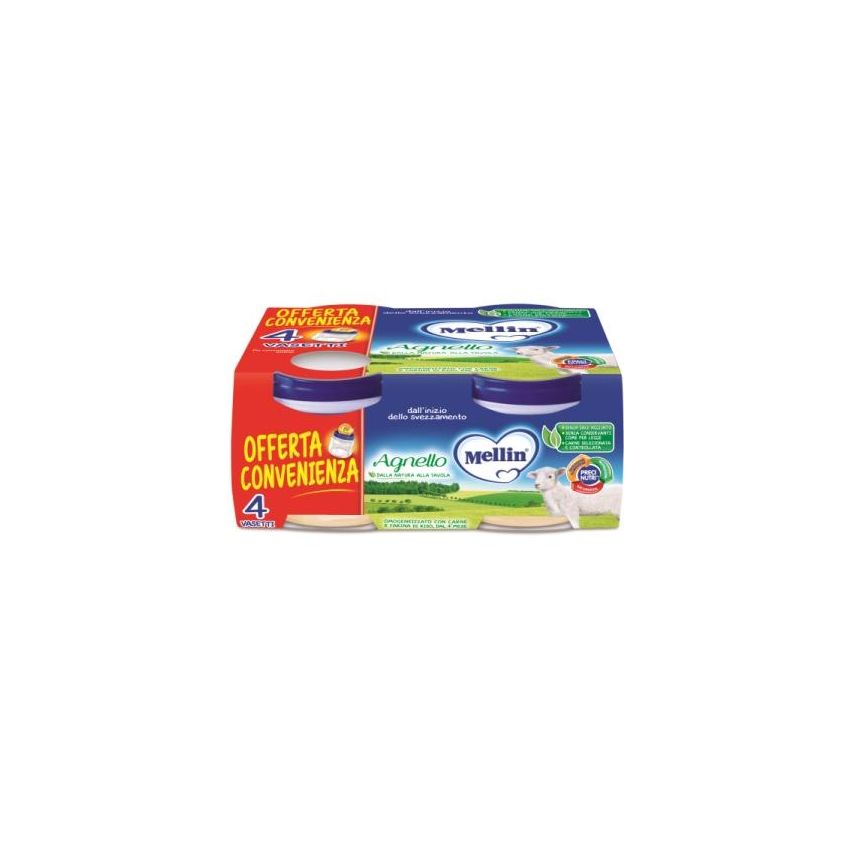 Omogeneizzato di Agnello Mellin - Pack 4x80g - Adatto da 4 Mesi in su