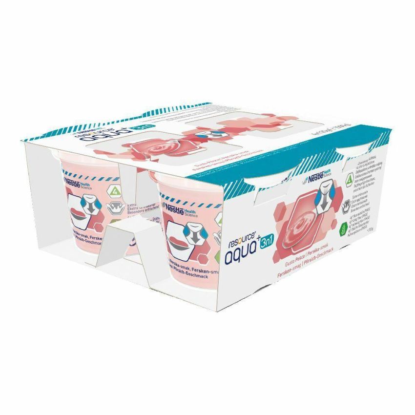 Resource Aqua 3-in-1 Pesca Aromatizzata - Confezione da 4 Pezzi