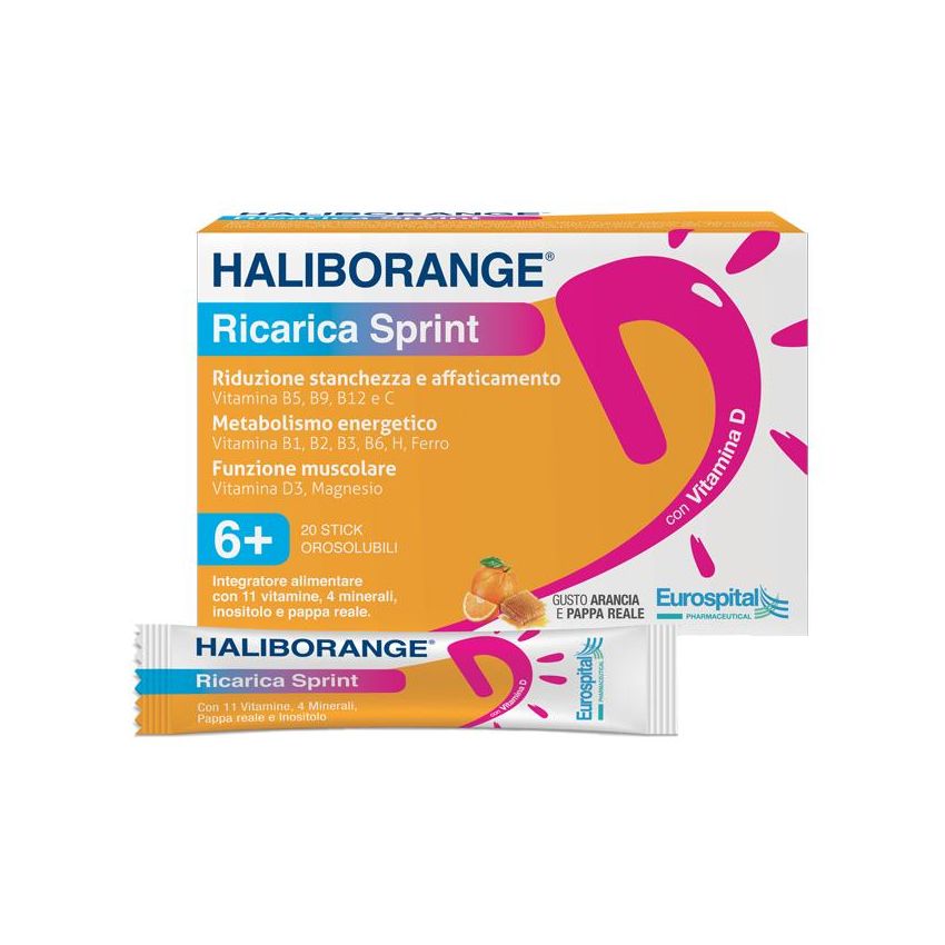 Haliborange Sprint Reload Energy Boost - Pack di 20 Stick