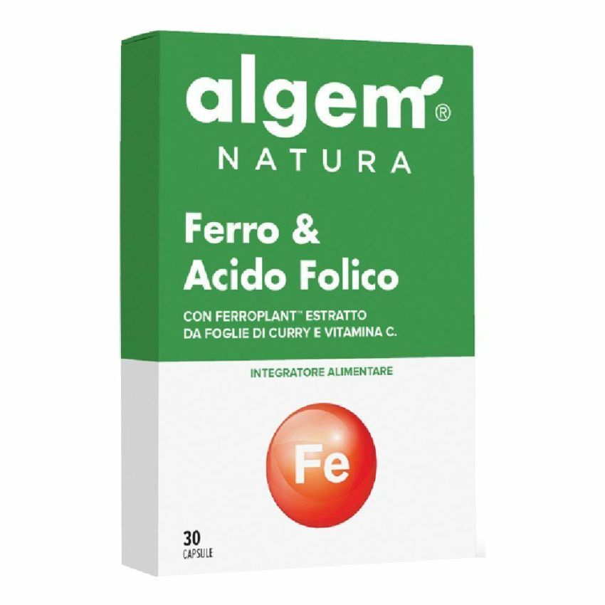 Algem Natura Ferro ed Acido Folico, 30 Capsule Nutrizionali