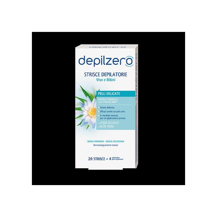 Depilzero - Confezione da 20 Strisce Depilatorie per Viso e Bikini