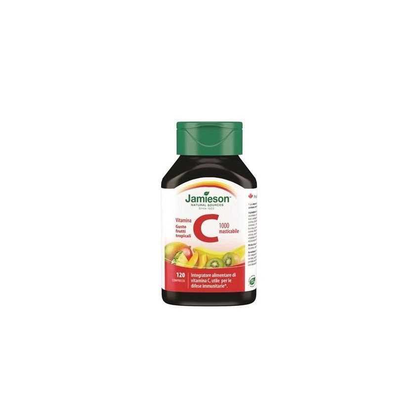 Jamieson Vitamina C 1000 - Sapore di Frutti Tropicali, Confezione da 120 Compresse
