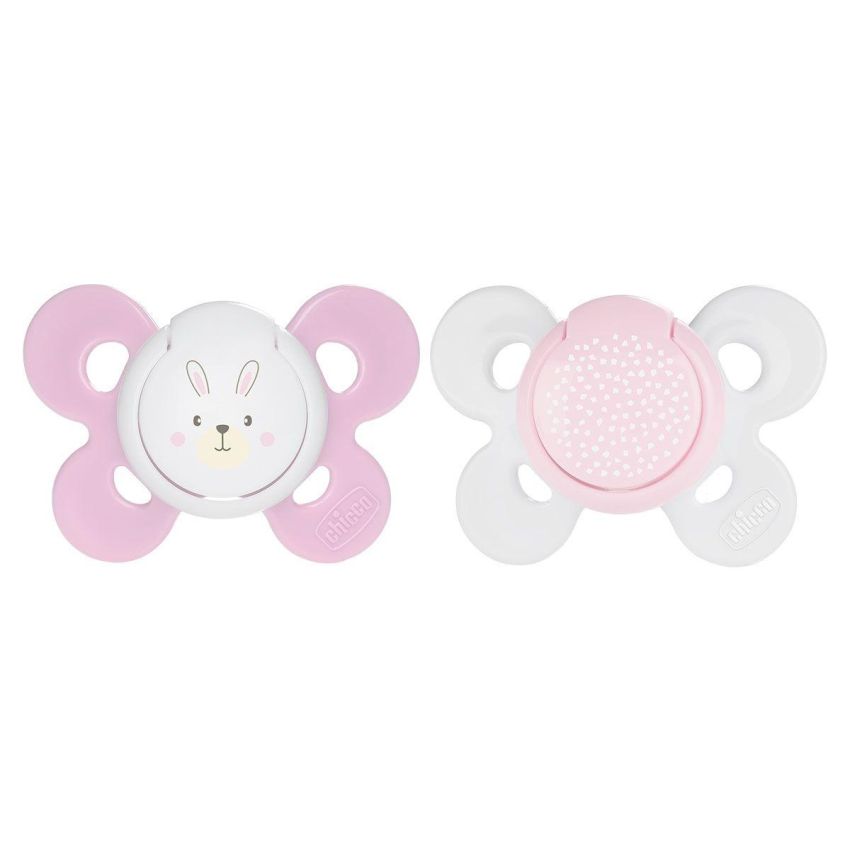 Chicco - Set di 2 Succhietti Physio Comfort in Silicone per Bambina, 6-12 Mesi