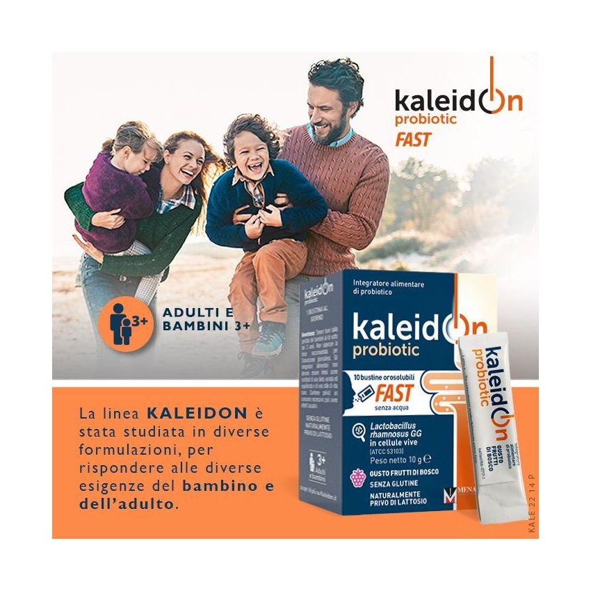 Kaleidon Probiotic Orosolubili - Sapore Frutti di Bosco, 10 Bustine