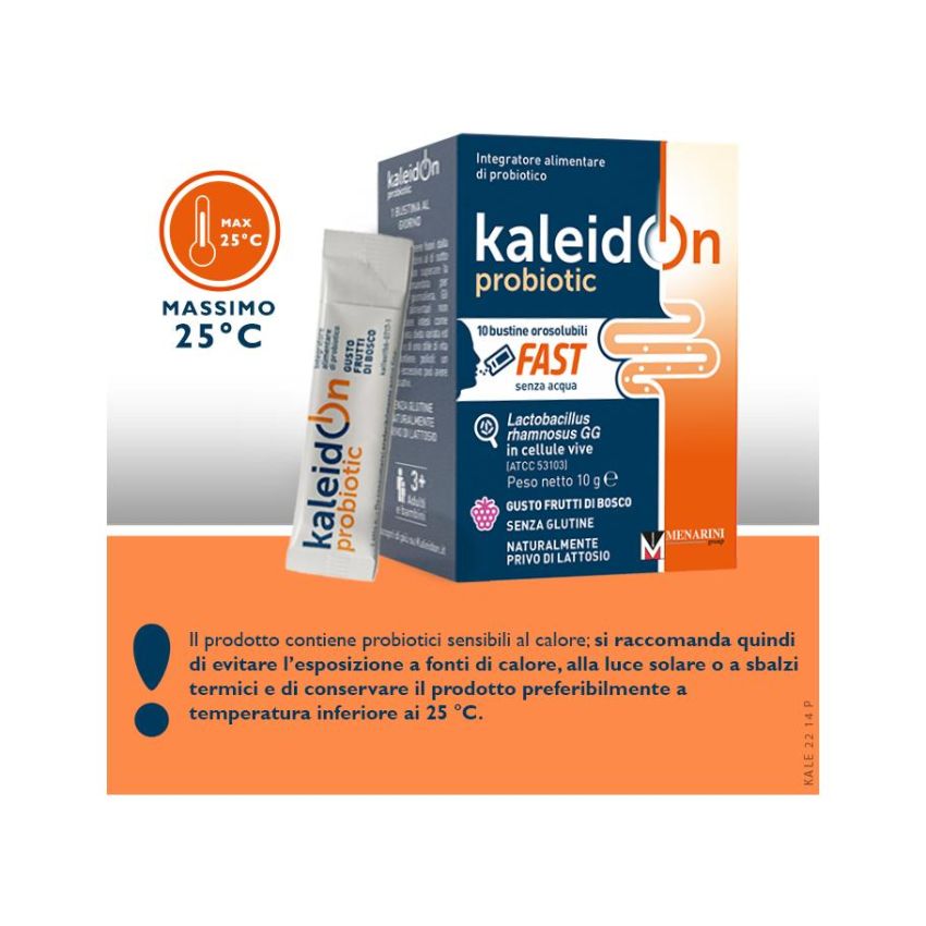 Kaleidon Probiotic Orosolubili - Sapore Frutti di Bosco, 10 Bustine