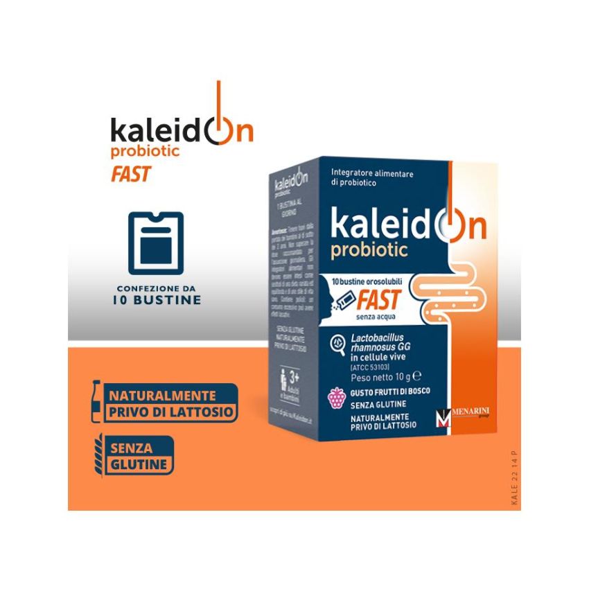 Kaleidon Probiotic Orosolubili - Sapore Frutti di Bosco, 10 Bustine