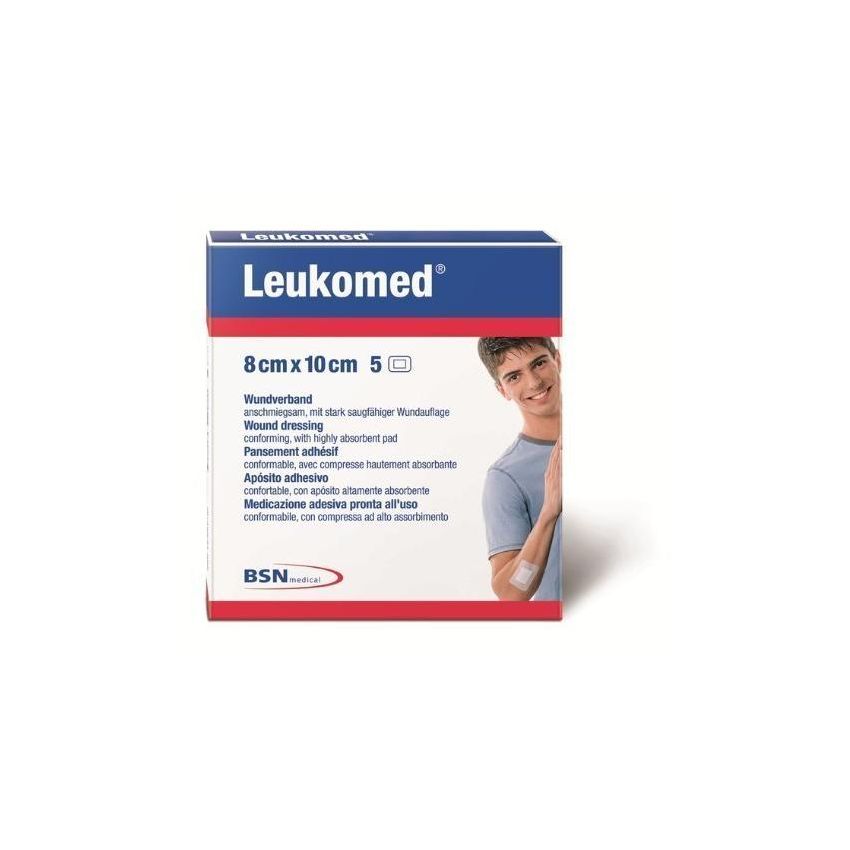 Leukomed Medicazione in Tessuto Non Tessuto, 8x10cm, 5 Pezzi
