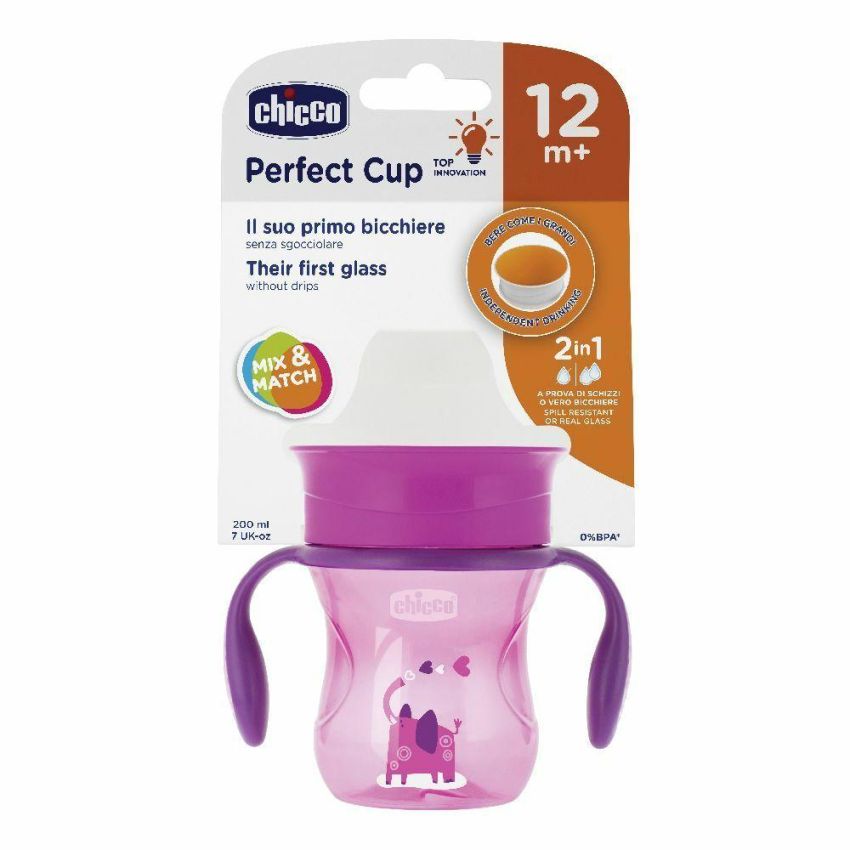 Chicco Perfect360 Tazza Rosa per Bambini 12 Mesi+, 1 Pezzo