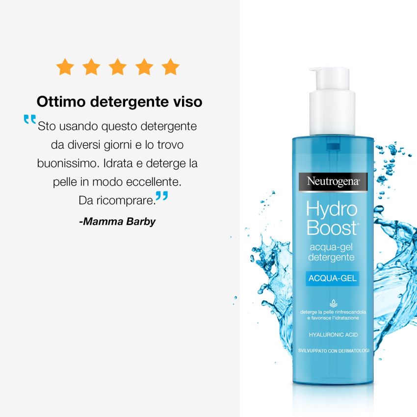 Neutrogena Hydro Boost Gel Detergente Idratante in Acqua, 200ml