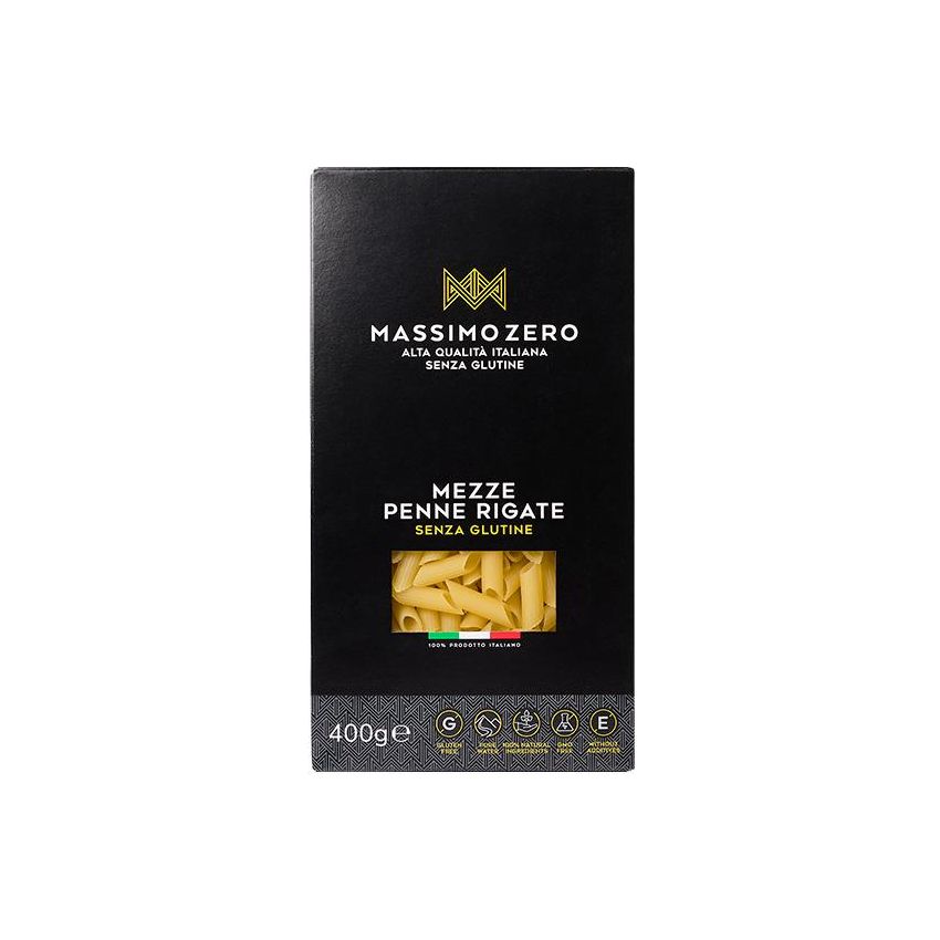 Massimo Zero Mezze Penne Rigate - Senza Glutine, 400g