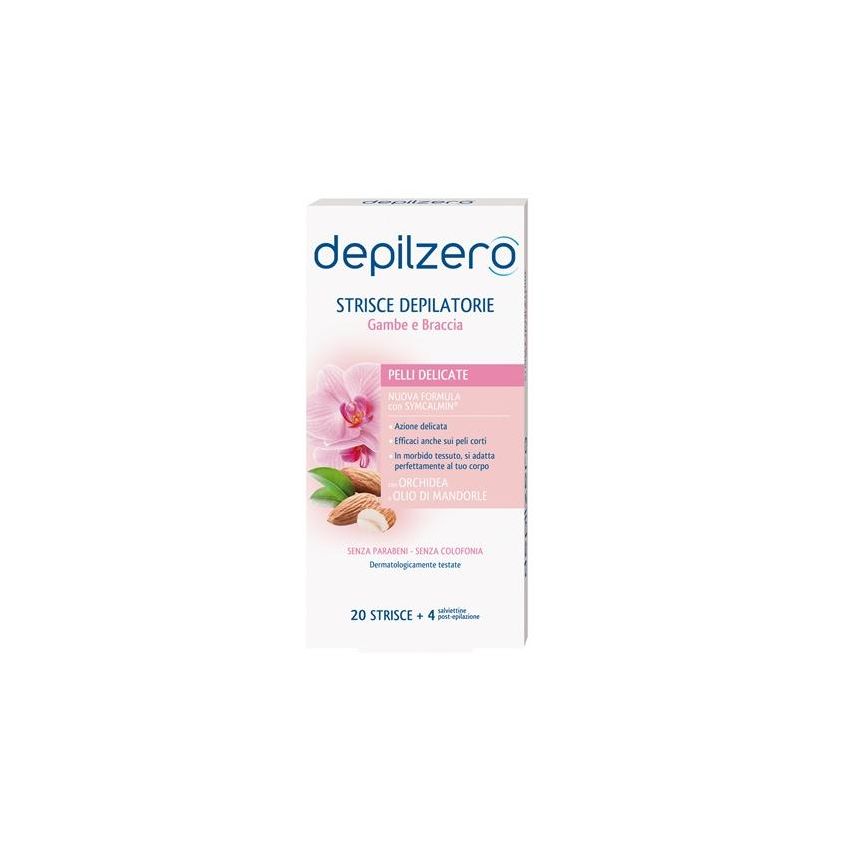 Depilzero Strisce Depilatorie per Gambe e Braccia - Pacco da 20
