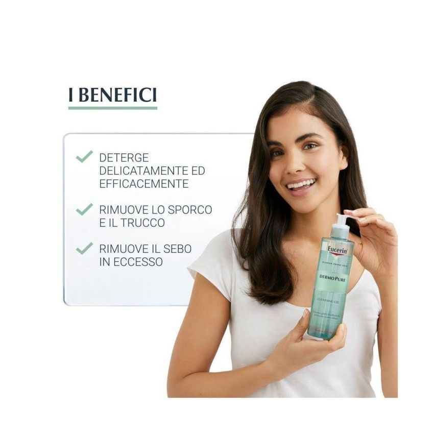 Gel Detergente per il Controllo dell'Olio Eucerin DermoPurifyer - 400ml