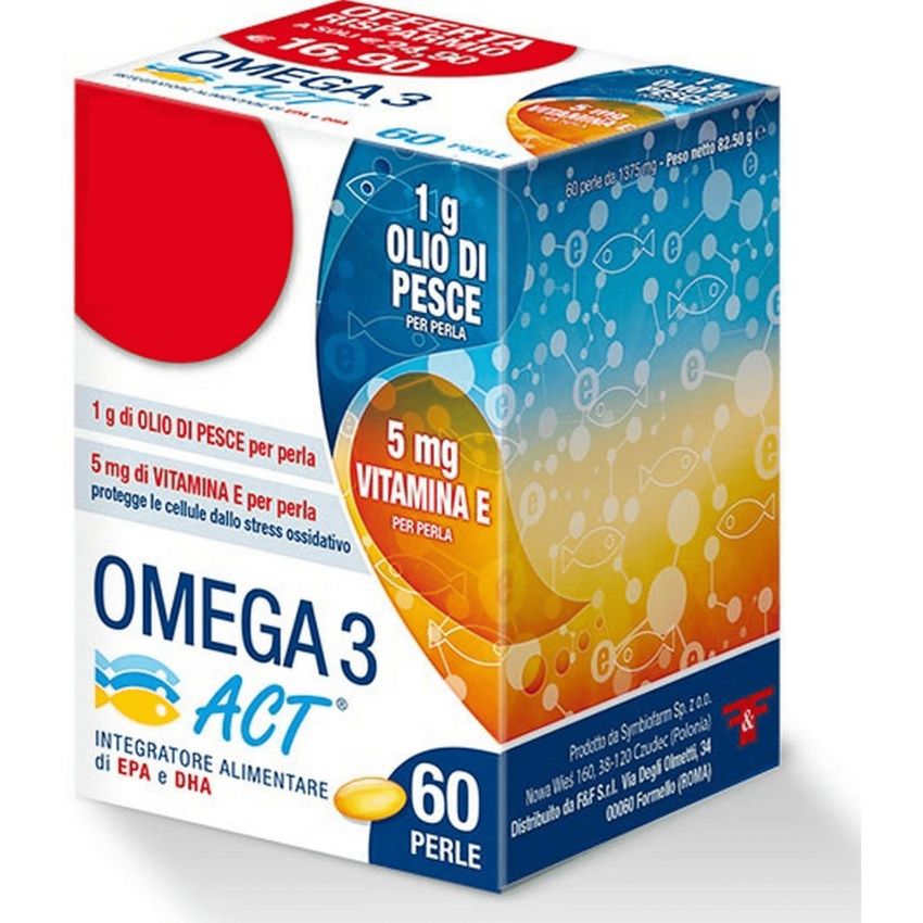 Omega 3 Act Supplemento di 1 Grammo - 60 Perle