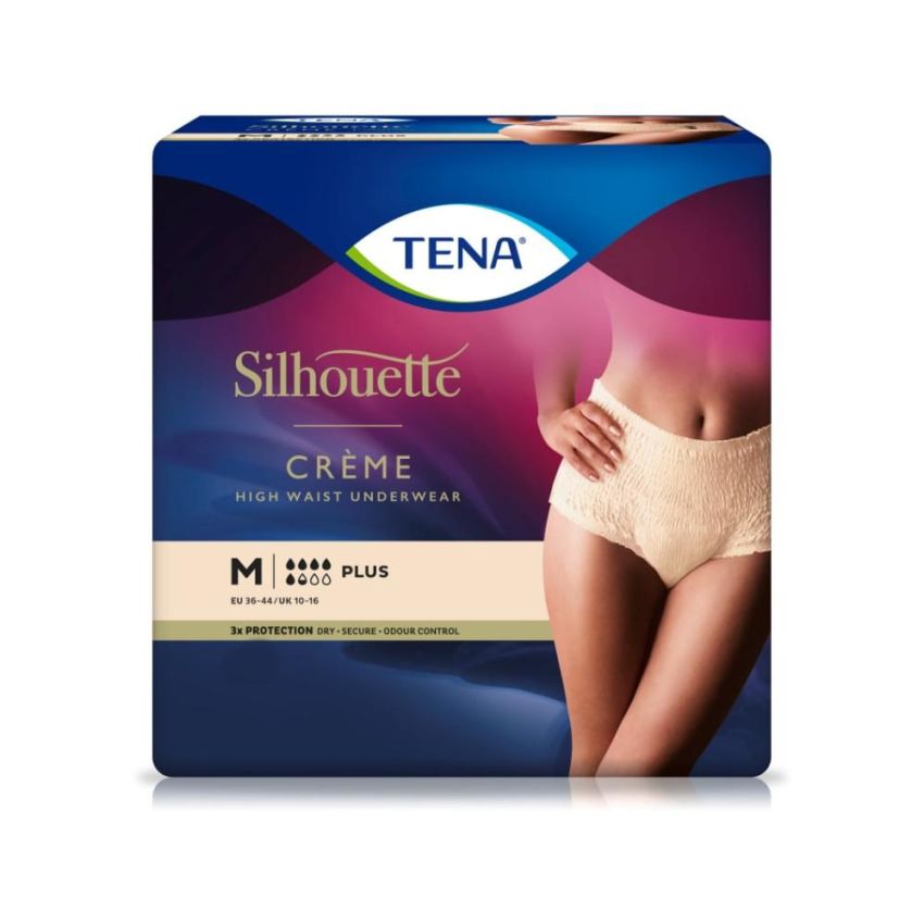 Tena Silhouette Crema - Biancheria Intima Monouso, Taglia M, Pacchetto da 9 Pezzi