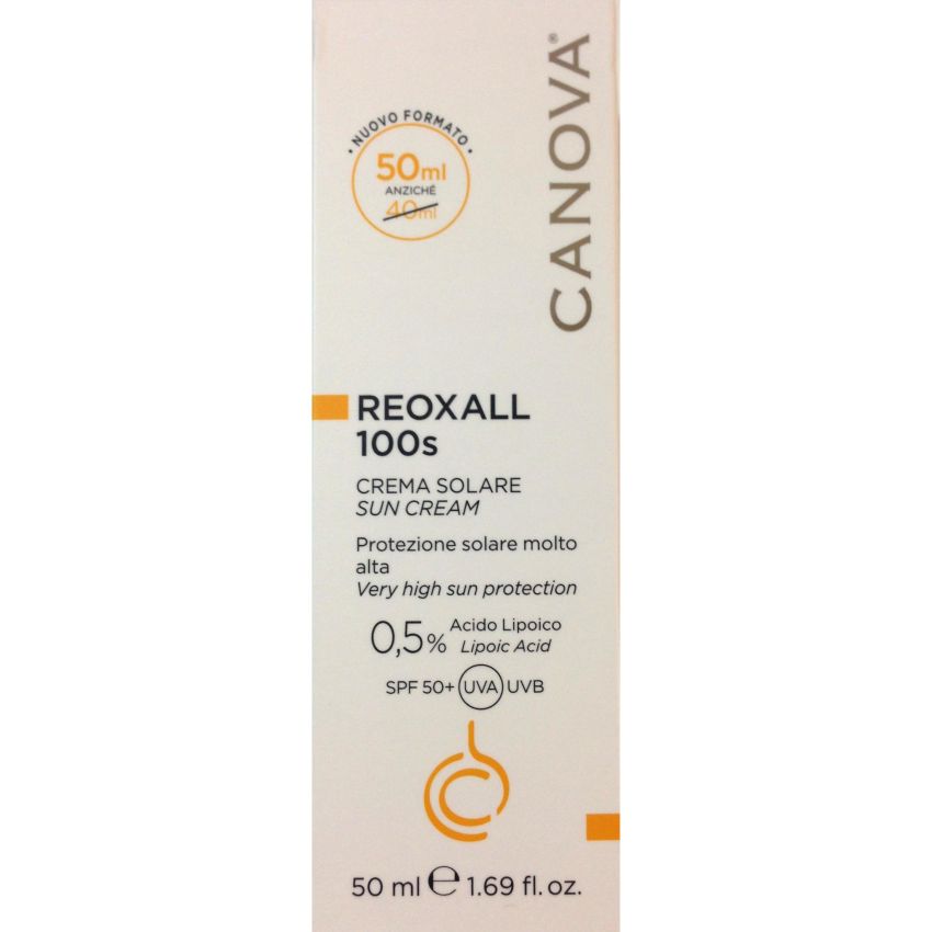Crema Solare Canova Reoxall SPF 50 - Protezione Alta, 50ml