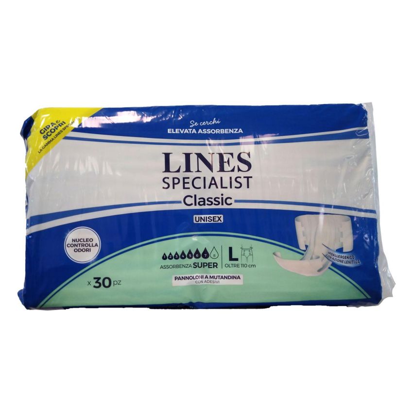 Lines Classic Special Pannolone Mutandina Taglia Grande, 30 Pezzi