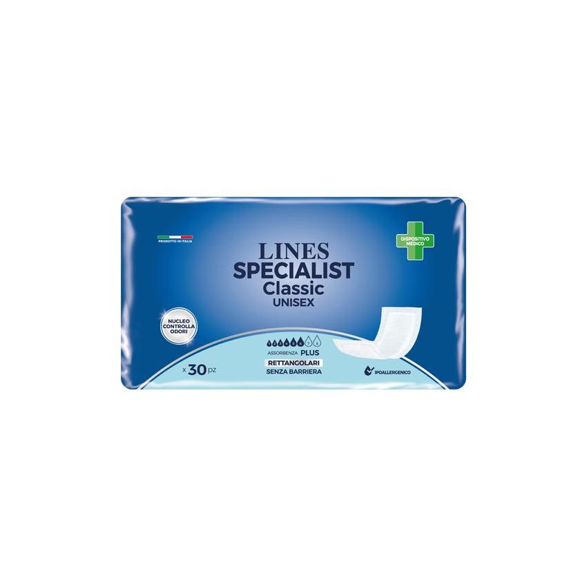 Lines Specialist Classic - Pannolone Rettangolare Senza Barriera - 30 Pezzi