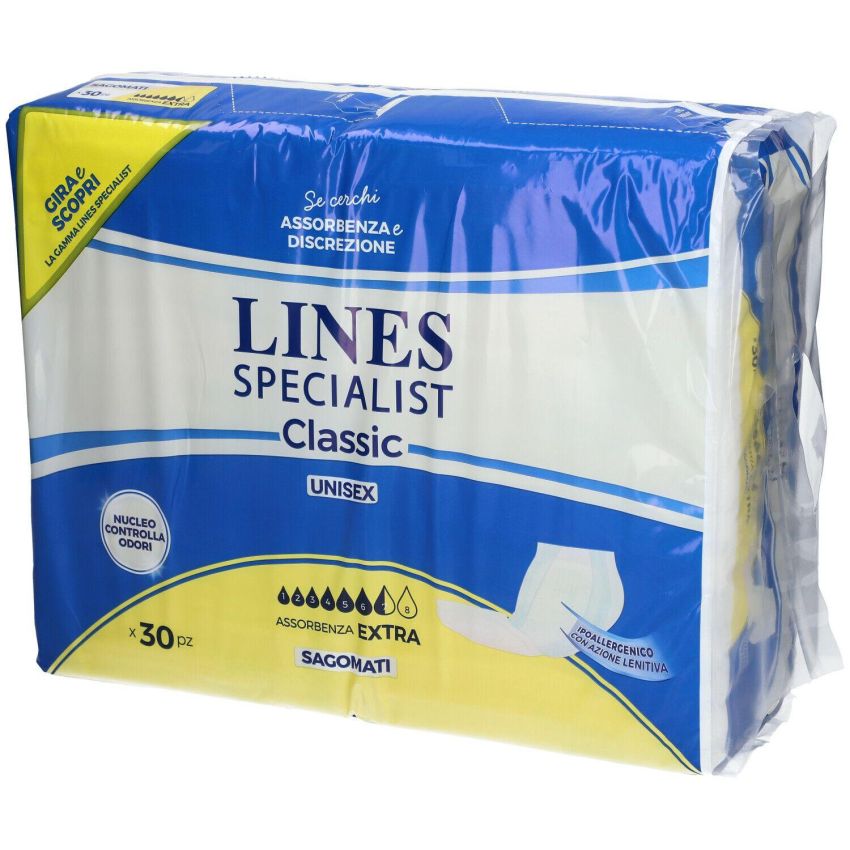 Lines Specialist Classic Extra - Pannolone Sagomato 30 Pezzi