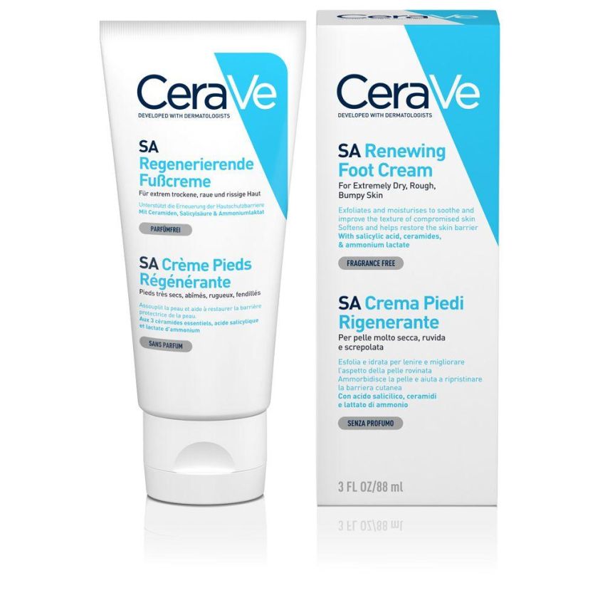 CeraVe Crema Rigenerante per Piedi con Acido Salicilico - 88ml