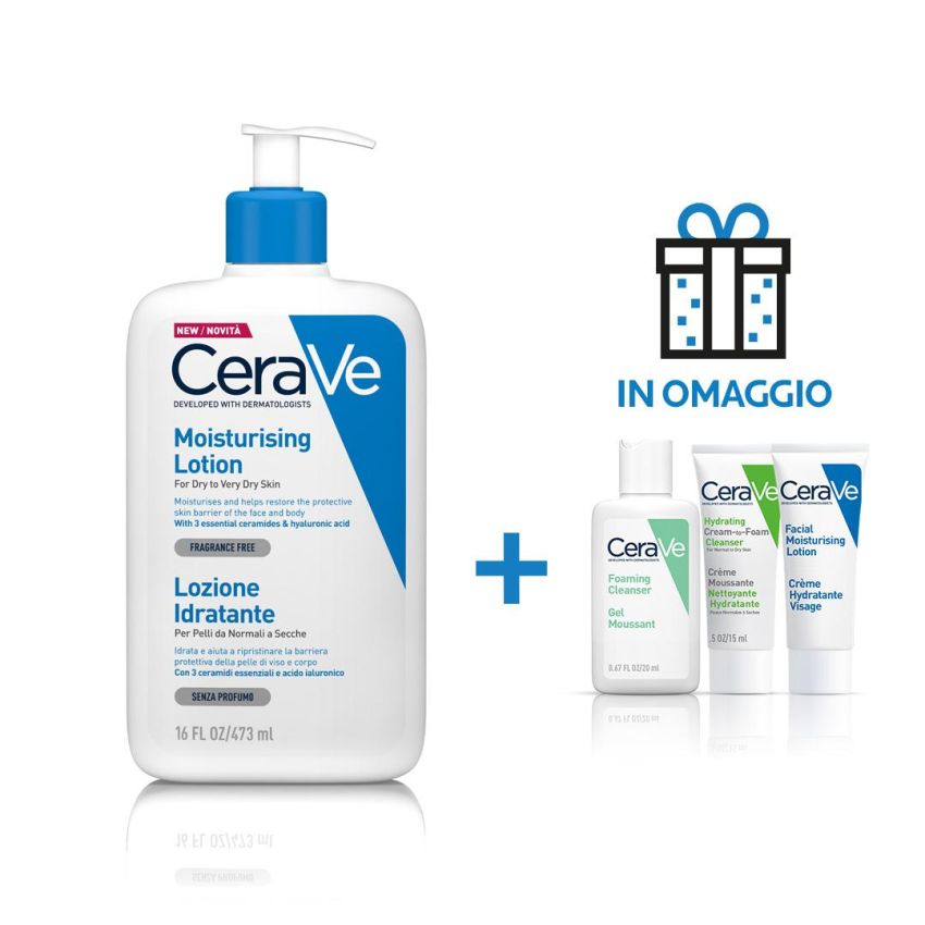 CeraVe Lozione Idratante Corpo per Pelle Secca o Molto Secca, 473ml