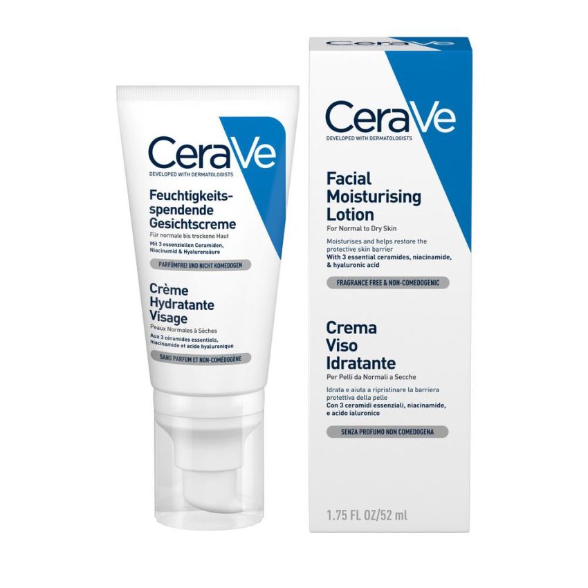 CeraVe Crema Idratante Viso con Acido Ialuronico, 50ml