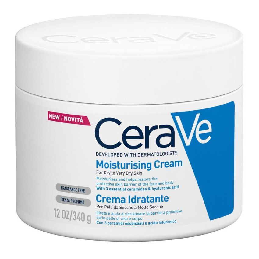 CeraVe Crema Idratante Intensiva per Pelle Estremamente Secca, 340g