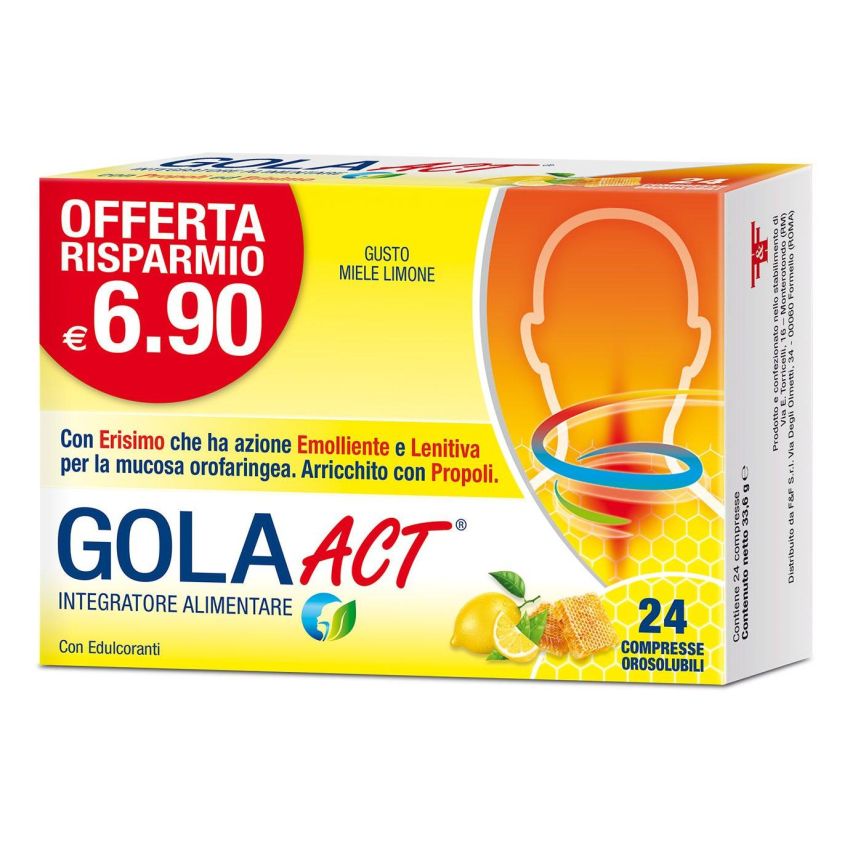 Gola Act Compresse Miele Limone - Confezione da 24