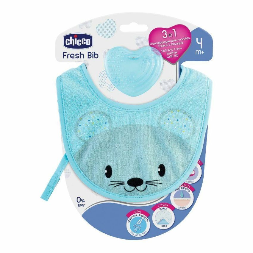 Chicco Bavaglino Fresh Azzurro con Massaggiagengive