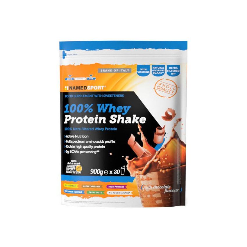 Named Sport 100% Whey Protein Shake, gusto cioccolato al latte, 900g
