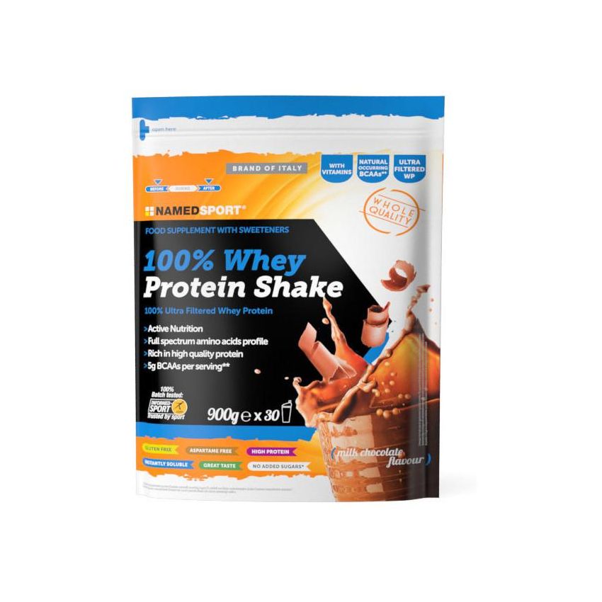Named Sport 100% Whey Protein Shake, gusto cioccolato al latte, 900g