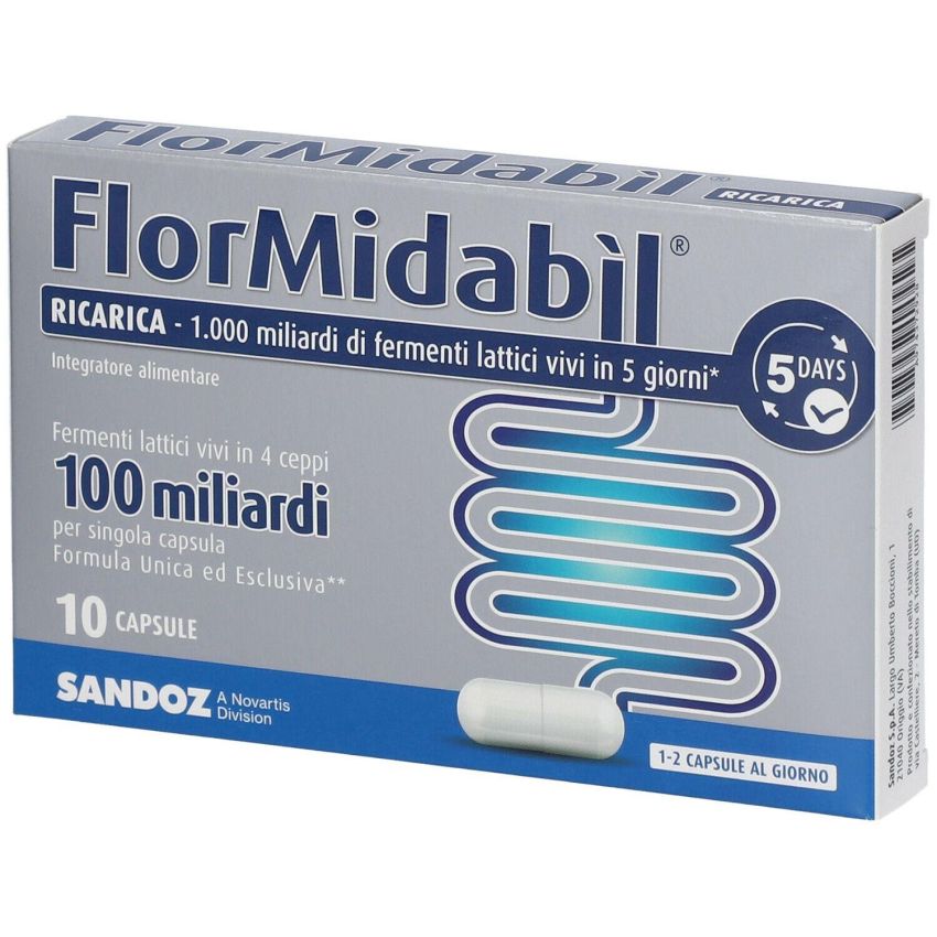 Flormidabil Ricarica 10 Capsule 100 Miliardi di Probiotici