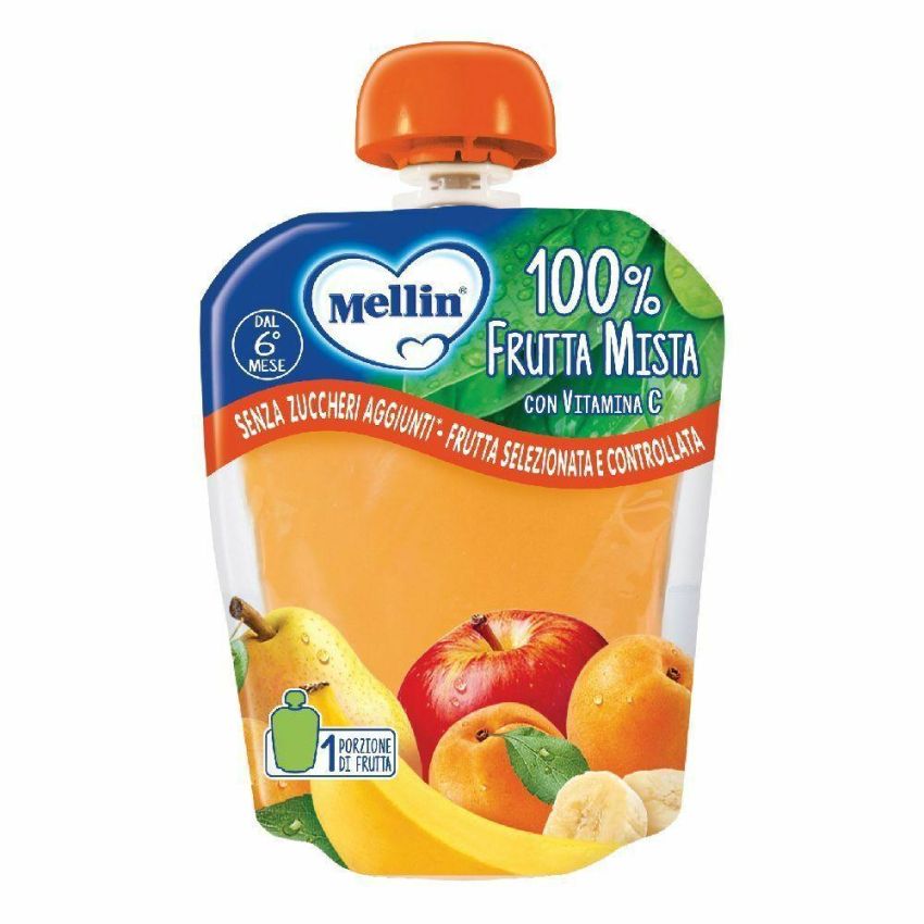 Mellin Pouch di Frutta Mista per Bambini dai 6 Mesi - 90g