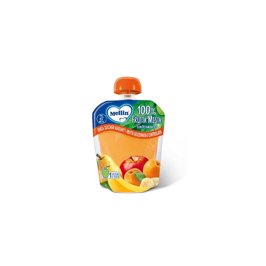Mellin Pouch di Frutta Mista per Bambini dai 6 Mesi - 90g
