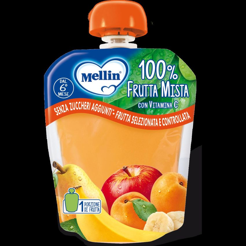 Mellin Pouch di Frutta Mista per Bambini dai 6 Mesi - 90g
