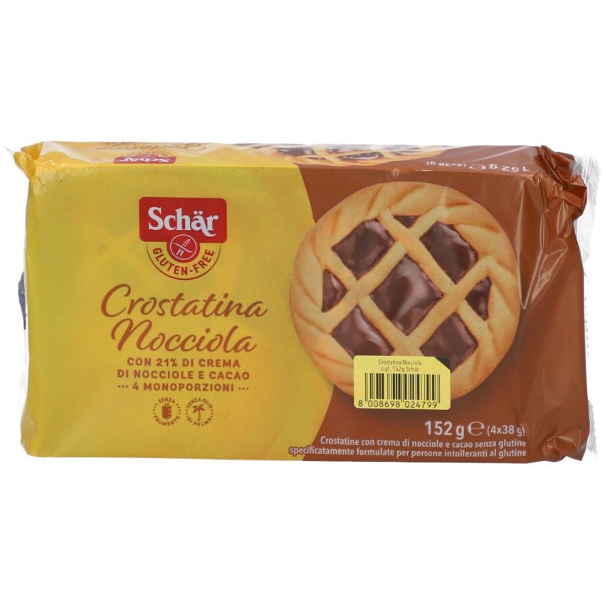 Schar Crostatina alla Nocciola - Pacchetto da 4 Pezzi, 38g ciascuno