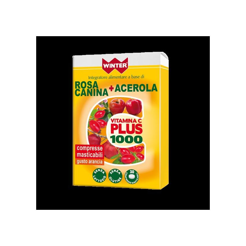 Plus Winter - Vitamina C 1000 con Rosa Canina e Acerola, 30 Compresse Masticabili